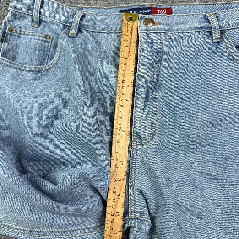 Vintage Bugle Boy 740 Relaxed Fit Jeans Mens 44x30 Light Wash Denim 90s Baggy